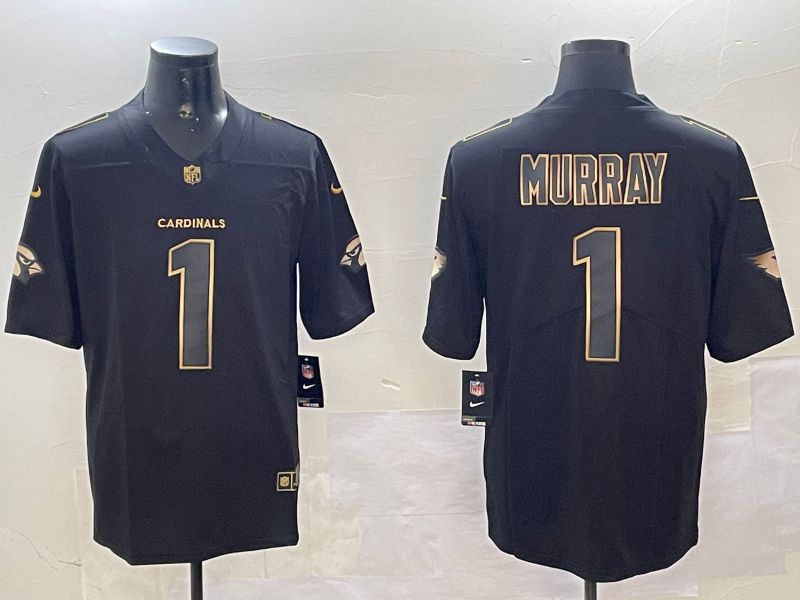 Men Arizona Cardinals 1 Murray Black Gold 2024 Nike Limited NFL Jersey style 0108